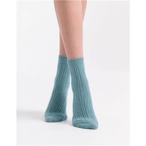 Levante - Angelina Cable Crew Socks Seaglass