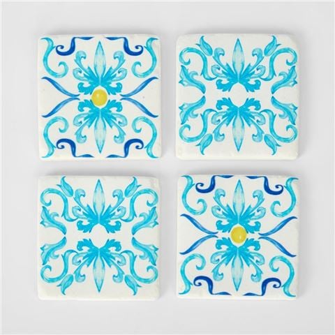 Florabelle - La Dolce Vita Coaster Set Blue 4pce