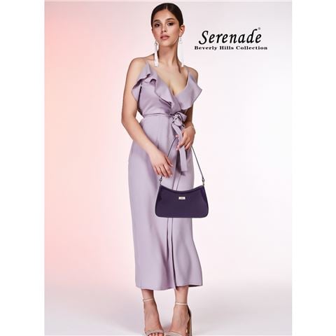 Serenade Leather - Allura Patent Leather Shoulder Bag w/RFID Purple