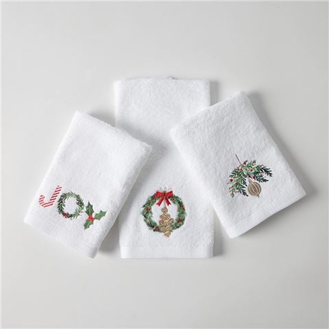 Christmas - Joyous Hand Towel 3 Asst Designs 42x65cm