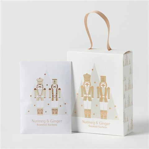 Christmas Sparkle Scented Mini Sachets Nutmeg & Ginger Set 4pce - Peter's of Kensington