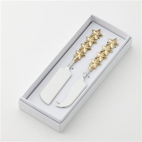 Christmas Starlight Cheese Knives Set 2pce - Peter's of Kensington