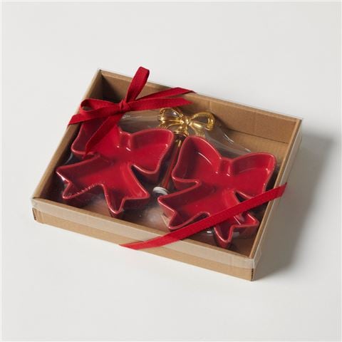 Christmas Bow Condiment Bowls Set 2pce - Peter's of Kensington