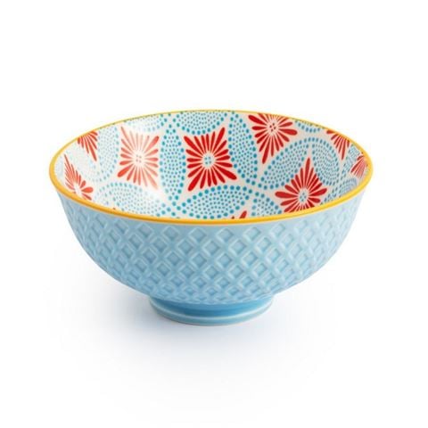 Mikasa Blue Mosaic Stoneware Nibble Bowl 250ml - Peter's of Kensington