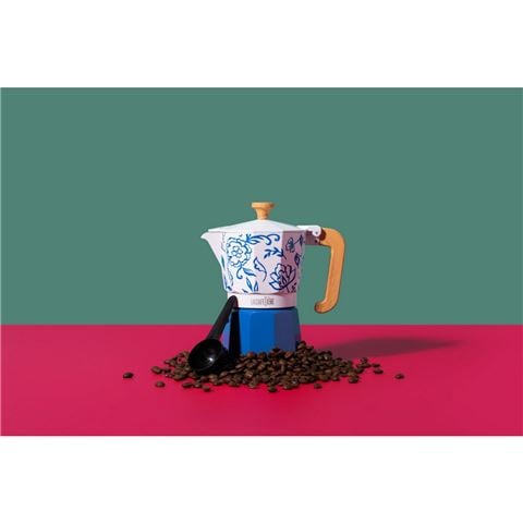 La Cafetiere - Venice Stovetop Espresso Blu Fiorato 6 Cup