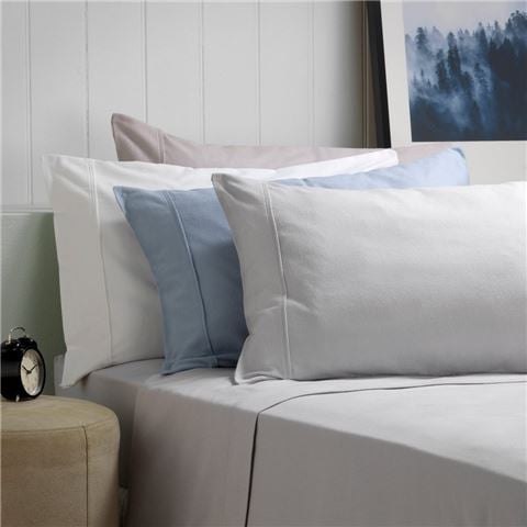 Bianca - Fletcher Flannelette Sheet Set Silver King Single 3pce