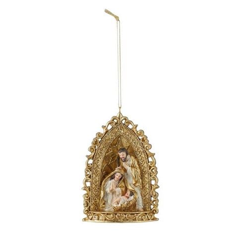 Christmas - Nativity Scene Hanger Gold 7x10cm