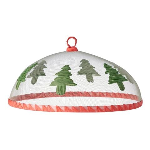 Christmas - Mesh Food Cover Christmas Trees 35cm Red/Green