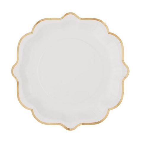 Christmas - Gold Trimmed Paper Plate Set 10pce