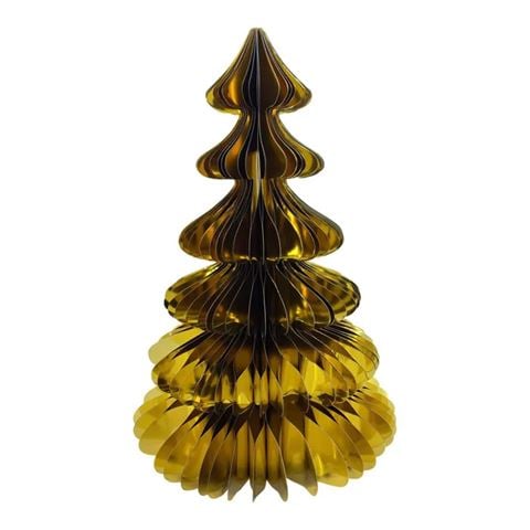 Christmas 6 Tier Leyland Paper Tree 57cm Gold - Peter's of Kensington