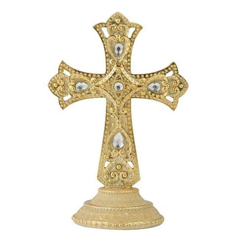 Christmas Jeweled Cross Gold 15x23cm - Peter's of Kensington
