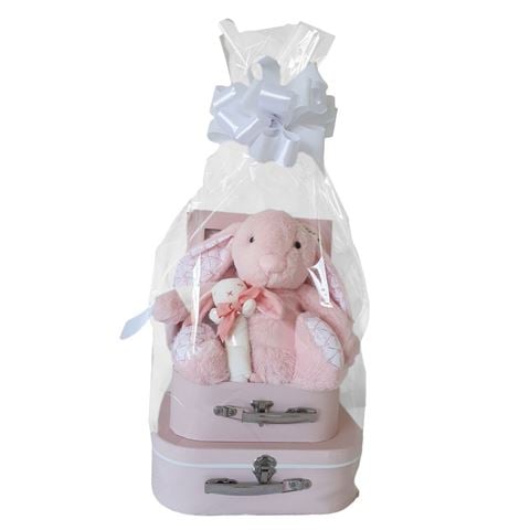 Boz Sweet Bunny in Suitcase Baby Hamper Pink - Peter's of Kensington