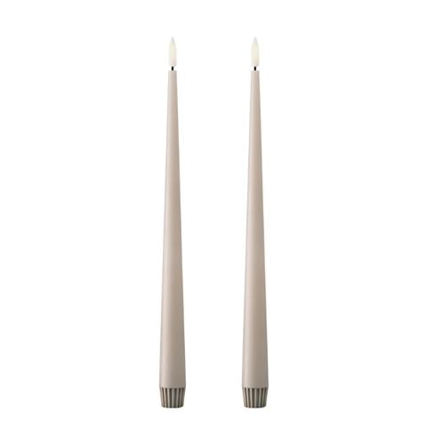 Ester & Erik - LED Taper Candle Linen Grey Set 2pce 30cm