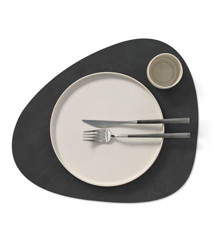 Linddna - Table Mat Curve L Nupo Black 37x45cm