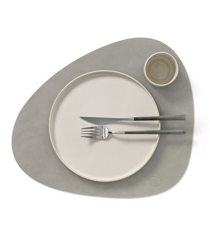 Linddna - Table Mat Curve L Nupo Light Grey 37x45cm