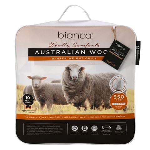 Bianca - Australian Wool Quilt Winter Weight 550gsm Single