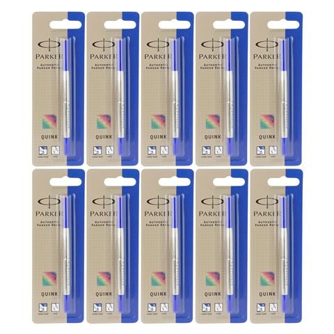 Parker - Rollerball Refill Medium Blue Set 10pce