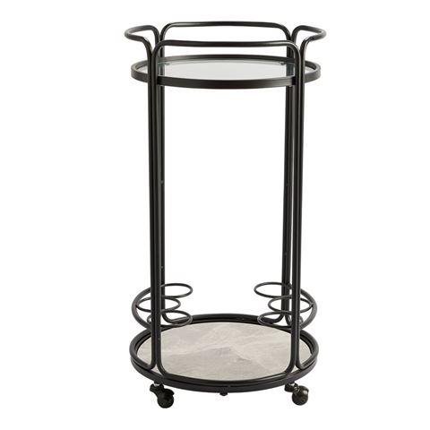 Cafe Lighting Wentworth Round Bar Cart Black - Peter's of Kensington