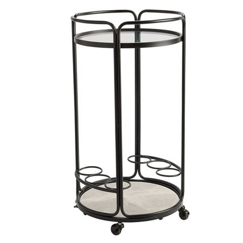 Cafe Lighting Wentworth Round Bar Cart Black - Peter's of Kensington