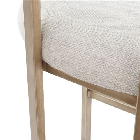 Cafe Lighting Dino Dining Chair Antique Brass Natural Linen - Peter's of Kensington