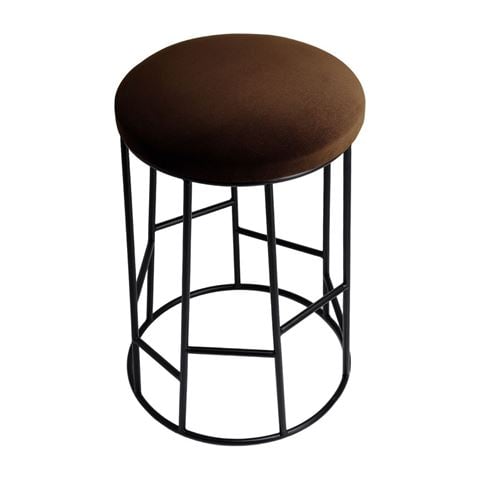 Cafe Lighting Aiden Black Steel Kitchen Stool Dark Chocolate - Peter's of Kensington
