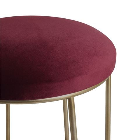 Cafe Lighting Aiden Gold-Toned Steel Kitchen Stool Mulberry Velvet - Peter's of Kensington