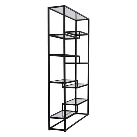 Cafe Lighting Mistique Glass Shelving Unit Black - Peter's of Kensington