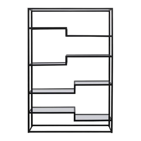 Cafe Lighting Mistique Glass Shelving Unit Black - Peter's of Kensington