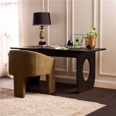 Cafe Lighting Harrington Oak Desk Black - Peter's of Kensington