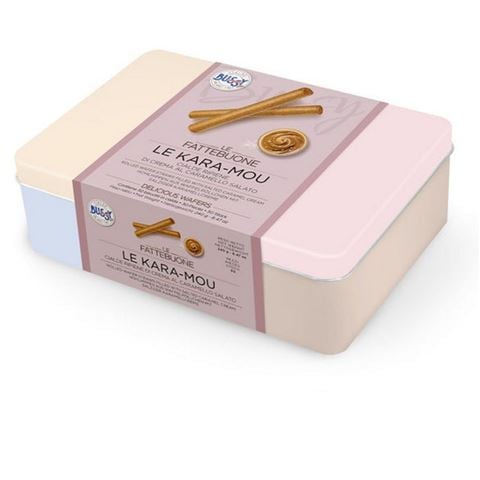Bussy - Kara-mou Wafer Rolls with Salted Caramel Cream In Tin 240g