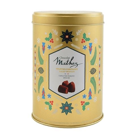 Mathez - 500g Truffles Natural Christmas Gold Tin