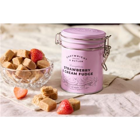 Cartwright & Butler - Strawberry & Clotted Cream Fudge Tin 175g