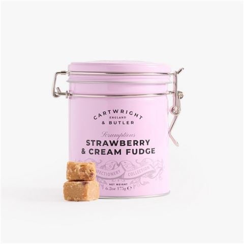 Cartwright & Butler - Strawberry & Clotted Cream Fudge Tin 175g