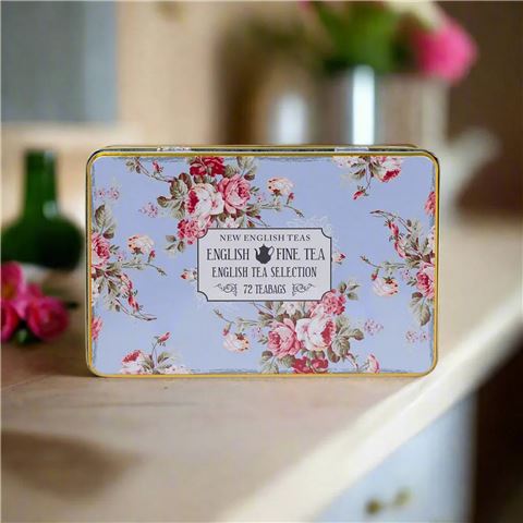 New English Teas Limited - Vintage Floral Tea Selection Tin 72 Teabags