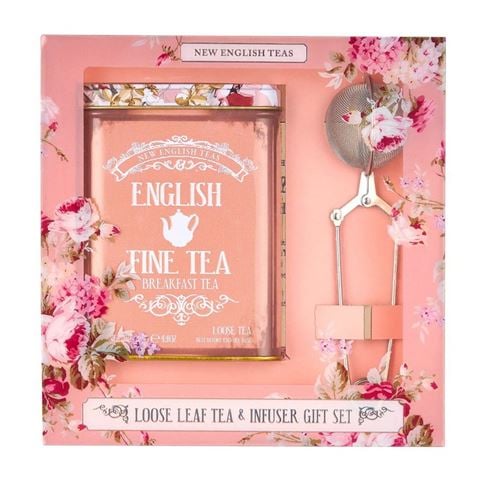 New English Teas Limited - Vintage Floral & Infuser English Breakfast Tea Gift Set 125g