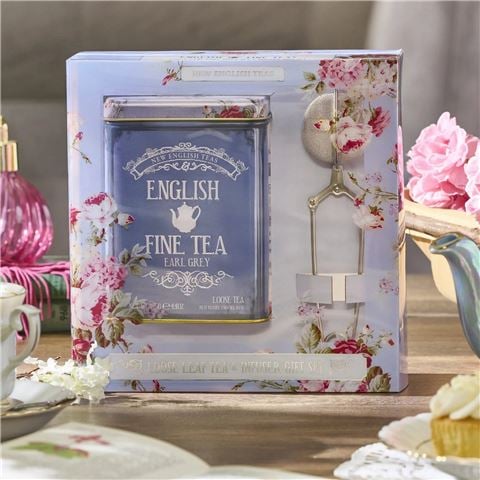 New English Teas Limited - Vintage Floral & Infuser Earl Grey Tea Gift Set 125g