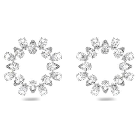 Swarovski Jewellery Matrix Hoop Earrings Pear Cut w/Rhodium Plate - Peter's of Kensington