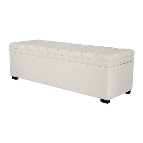 Cafe Lighting Soho Ottoman Storage Bench Ecru Linen - Peter's of Kensington