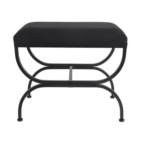 Cafe Lighting - Novak Black Iron Stool Black Linen