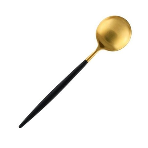 Cutipol - Goa 24k Gold-Plate & Matte Black Tablespoon