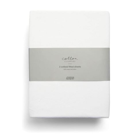 Mamas & Papas - Cotbed Fitted Sheet Set White 2pce