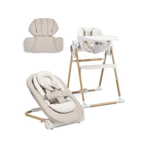 Mamas & Papas - Eno Highchair Bouncer & Cushion Bundle Cashmere