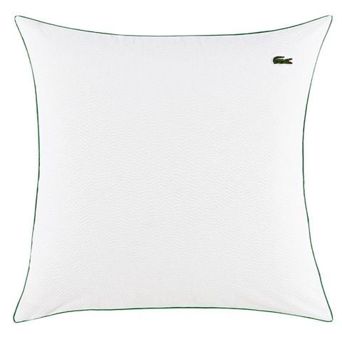 Lacoste L Tamis 100% Organic Cotton Percale Euro Pillowcase White 65x65cm - Peter's of Kensington