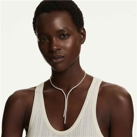 Swarovski Jewellery - Matrix Y Necklace Round Cut 18k Gold Plate