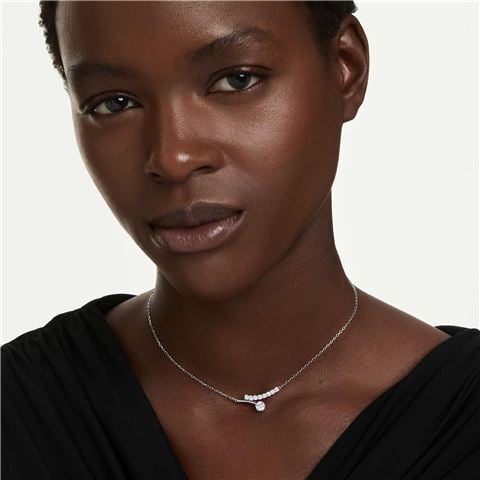 Swarovski Jewellery Matrix Necklace Round Cut Rhodium Plate - Peter's of Kensington