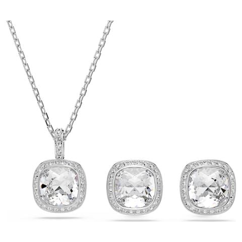 Swarovski Jewellery - Una Angelic Pendant Necklace & Earrings Set Rhodium Plate