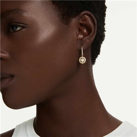 Swarovski Jewellery - Una Angelic Drop Stud Earrings Round Cut 18K Gold Plate