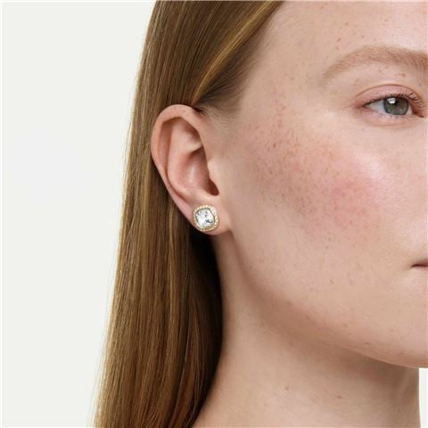 Swarovski Jewellery - Una Angelic Stud Earrings Cushion Cut 18K Gold Plate