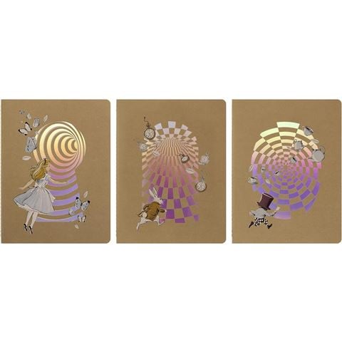 Moleskine - Alice in Wonderland XL Cahier Journal Set 3pce
