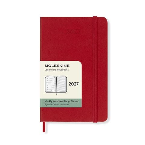 Moleskine - 2027 Weekly Pocket Notebook Diary Hard Cover Red